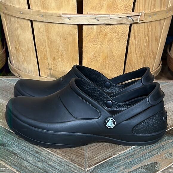 Crocs Mercy Black Slip Resistant Safety Work Mules Clogs Shoes Womens Size 6 - Picture 2 of 12